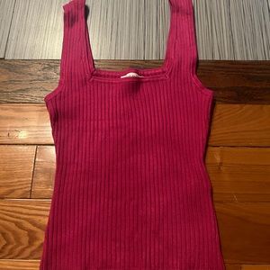 Pink ribbed tank top NWOT
